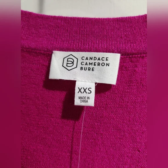 Candace Cameron Bure Hot Fuchsia Cardigan- XXS (Fits M/L) - Picture 3 of 4
